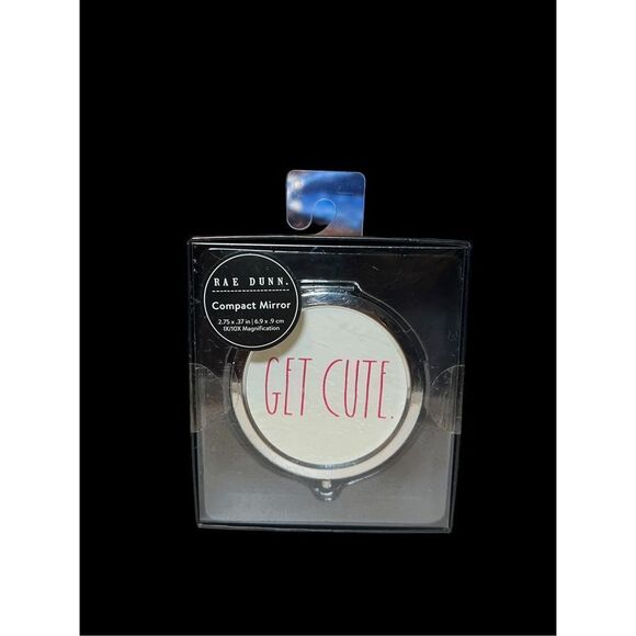 NIB Rae Dunn “Get Cute” Compact Mirror - Picture 1 of 2